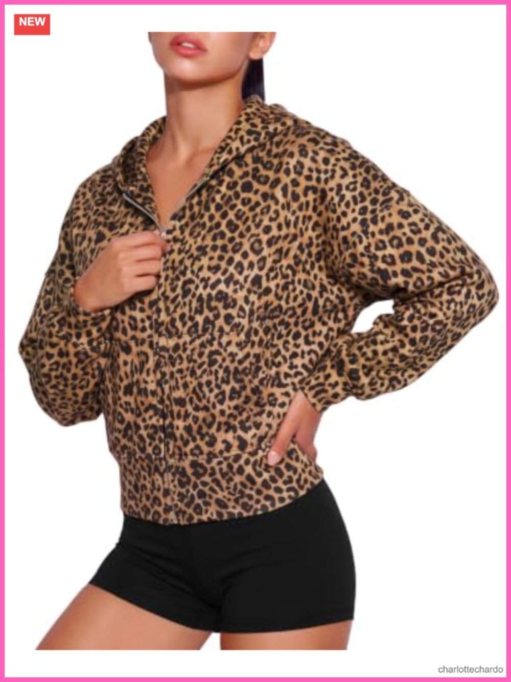 Womens Cropped Hoodie Zip Up Jacket Y2k Streetwear Printed